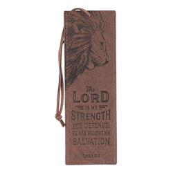 Faux Leather The Lord Is My Strength Exodus 15-2 Bookmark
