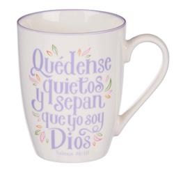 Picture of Christian Art Gifts 255569 Spanish Mug - Be Still & Know Psalm 46-10