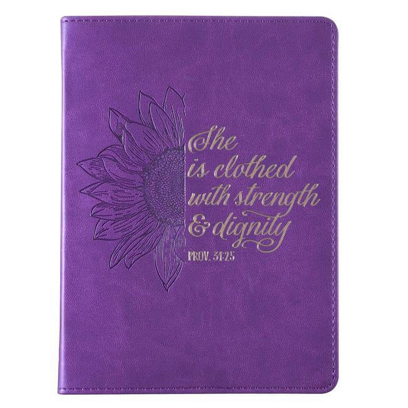 255675 Classic LuxLeather Journal, Purple - Strength & Dignity