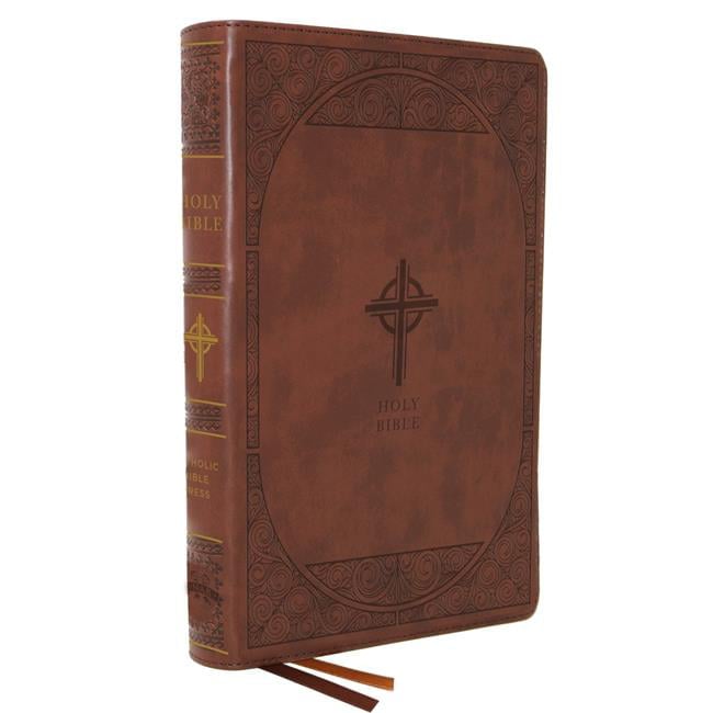 NABRE Large Print Catholic Bible, Brown - Leathersoft