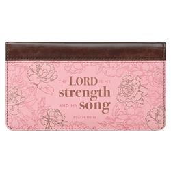 Picture of Christian Art Gifts 21781X Checkbook Cover&#44; Pink & Brown - The Lord Is My Strength & My Song