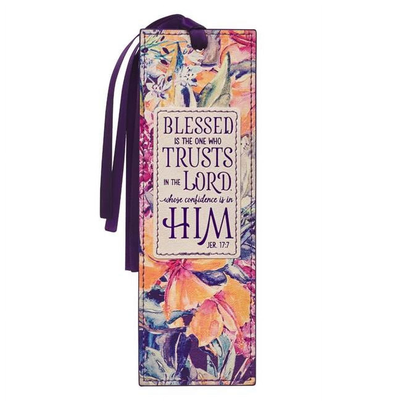 Picture of Christian Art Gifts 25550X Faux Leather Bookmark, Blessed is the One Jer. 17-7