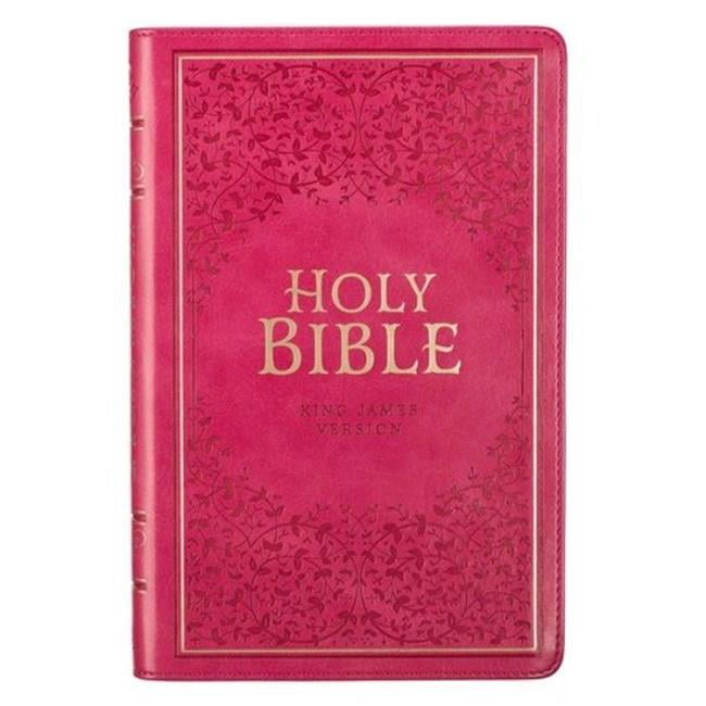 LuxLeather Indexed KJV Deluxe Gift Bible, Pink