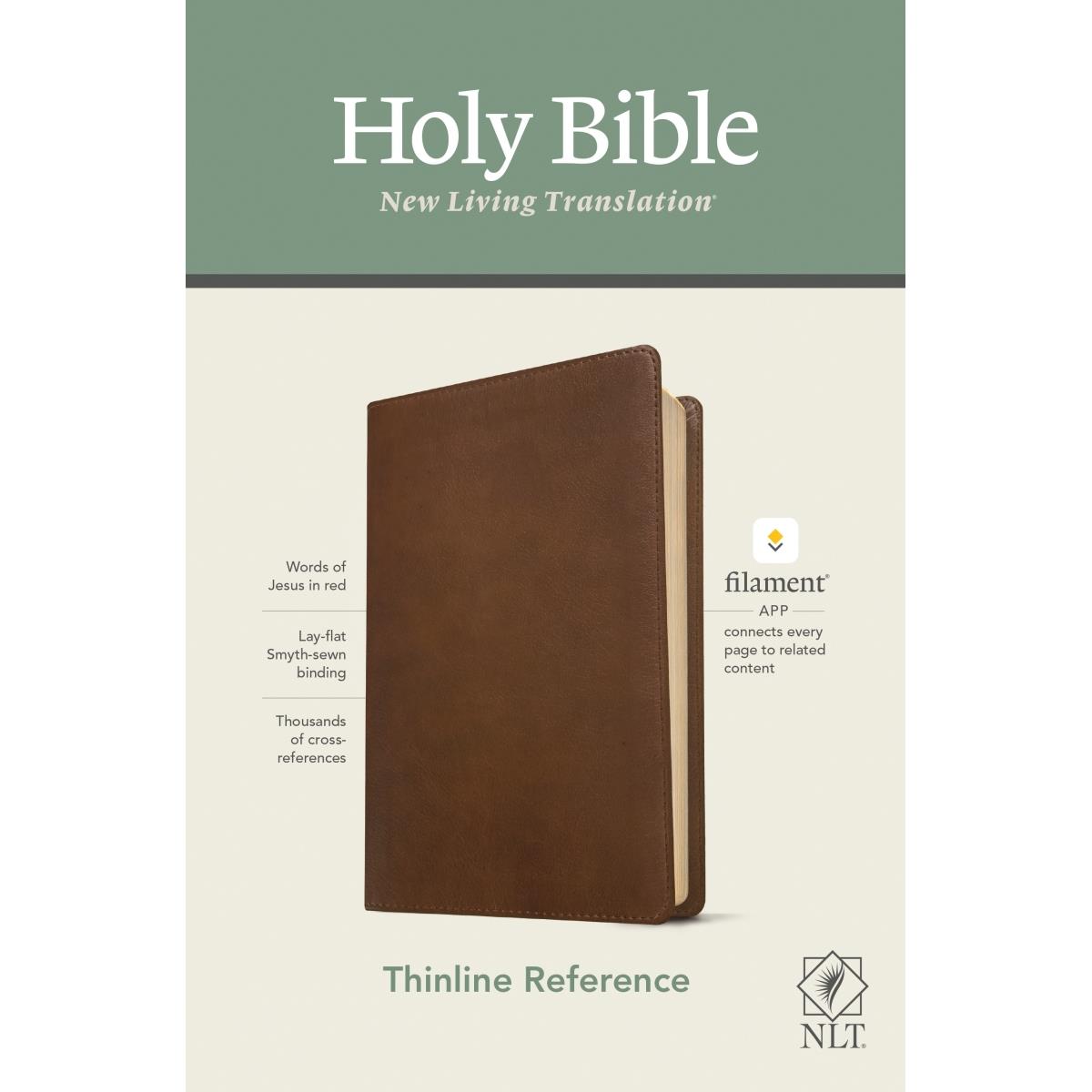 NLT Thinline Reference Bible, Rustic Brown LeatherLike