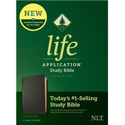 272617 NLT Life Application Study Bible , Black Genuine Leather