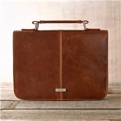 Bible Cover - Faith Badge, Brown - Extra Large