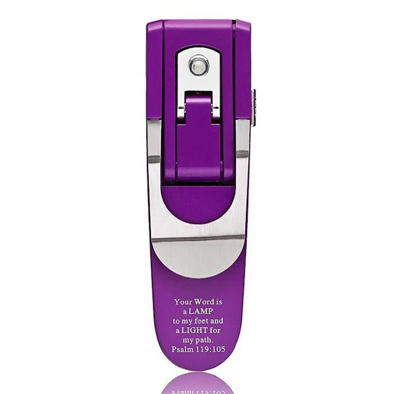 Picture of Christian Art Gifts 368138 Booklight - Hydraulic - Psalm 119-105, Purple