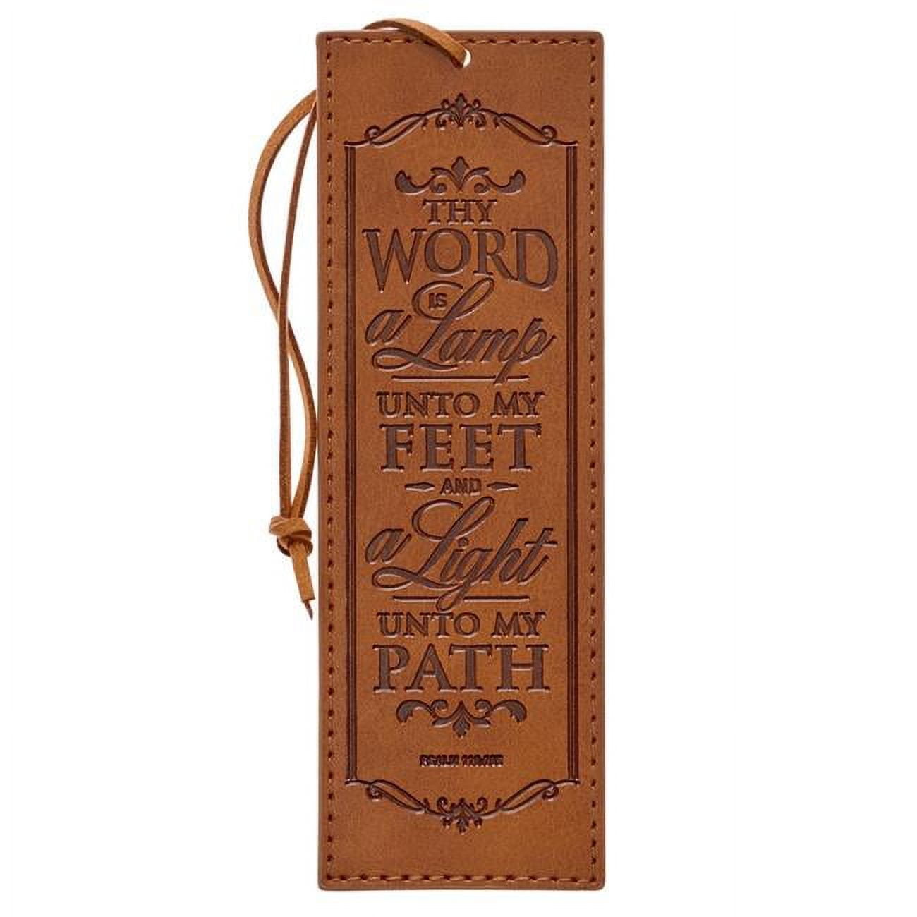 Picture of Christian Art Gifts 21808X The Word Is A Lamp-LuxLeather Bookmark & Pagemarker&#44; Brown