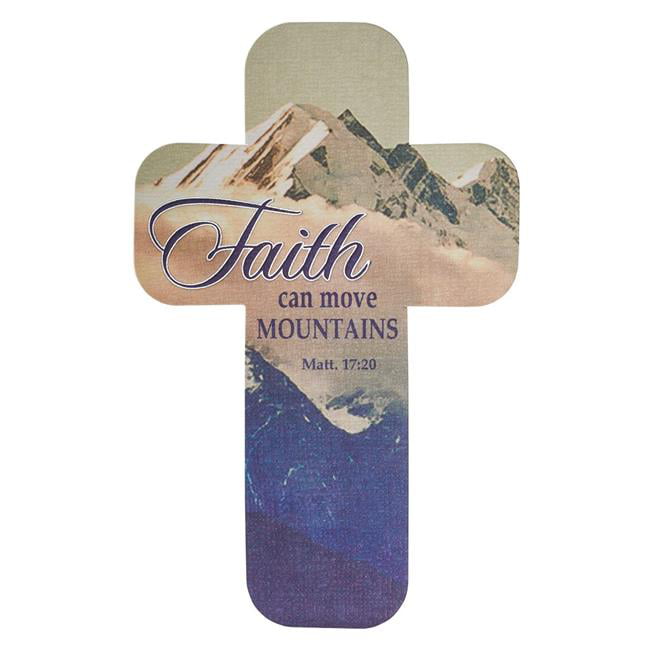 Picture of Christian Art Gifts 253347 Cross Bookmark - Faith Can Move Mountains - Pack of 12