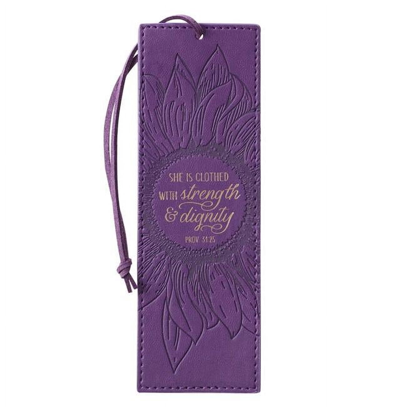 Faux Leather She is Clothed Proverb 31-25 Bookmark