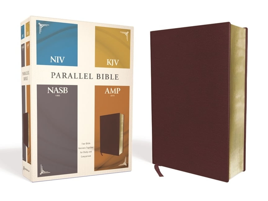 262336 NIV-KJV-NASB & Amplified Parallel Bible - Burgundy Bonded Leather -  Zondervan