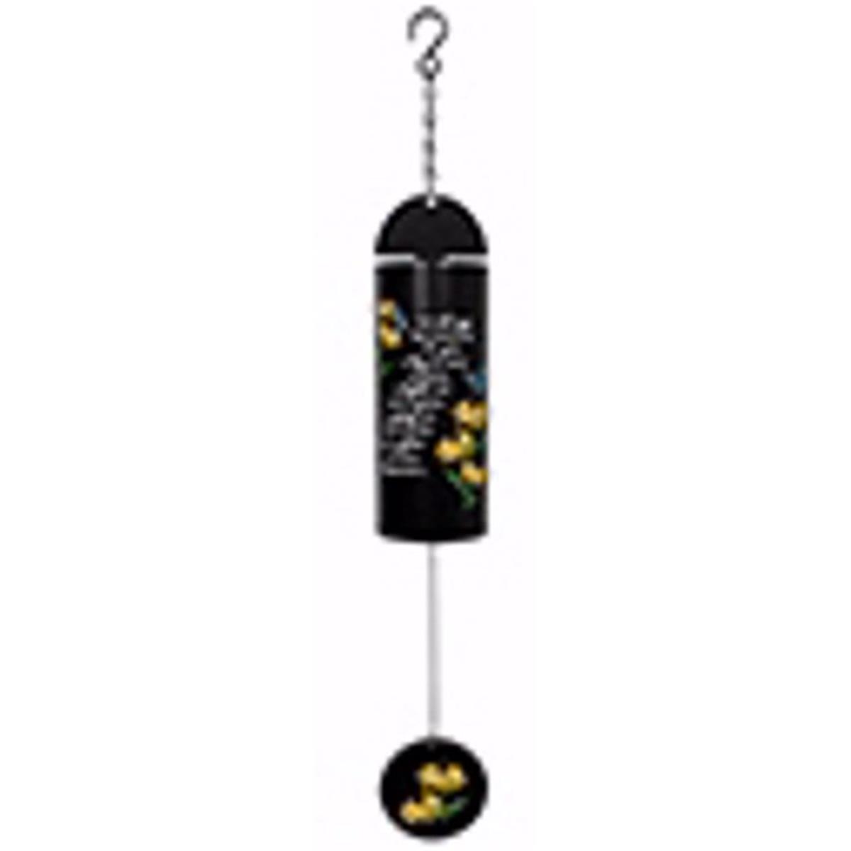 Picture of Carson Home Accents 140309 22 in. Cylinder Sonnet Slate Garden Gods Plan Wind Chime&#44; Black