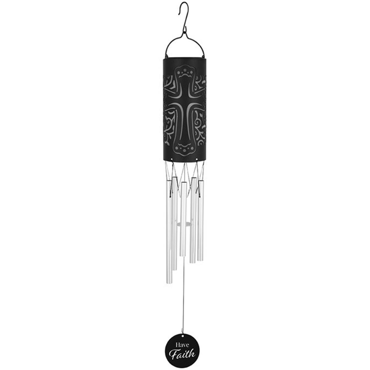 Picture of Carson Home Accents 272770 28 in. Solar Cylinder Wind Chime&#44; Have Faith