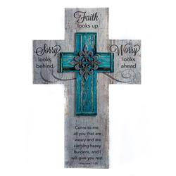 CA Gift 252686 8 x 12 in. Faith Looks Up Wall Cross - Matt 11-28