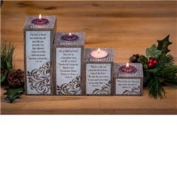 CA Gift 254735 Resin Advent Pillar Set with Tea Lights - Love Hope Peace Joy