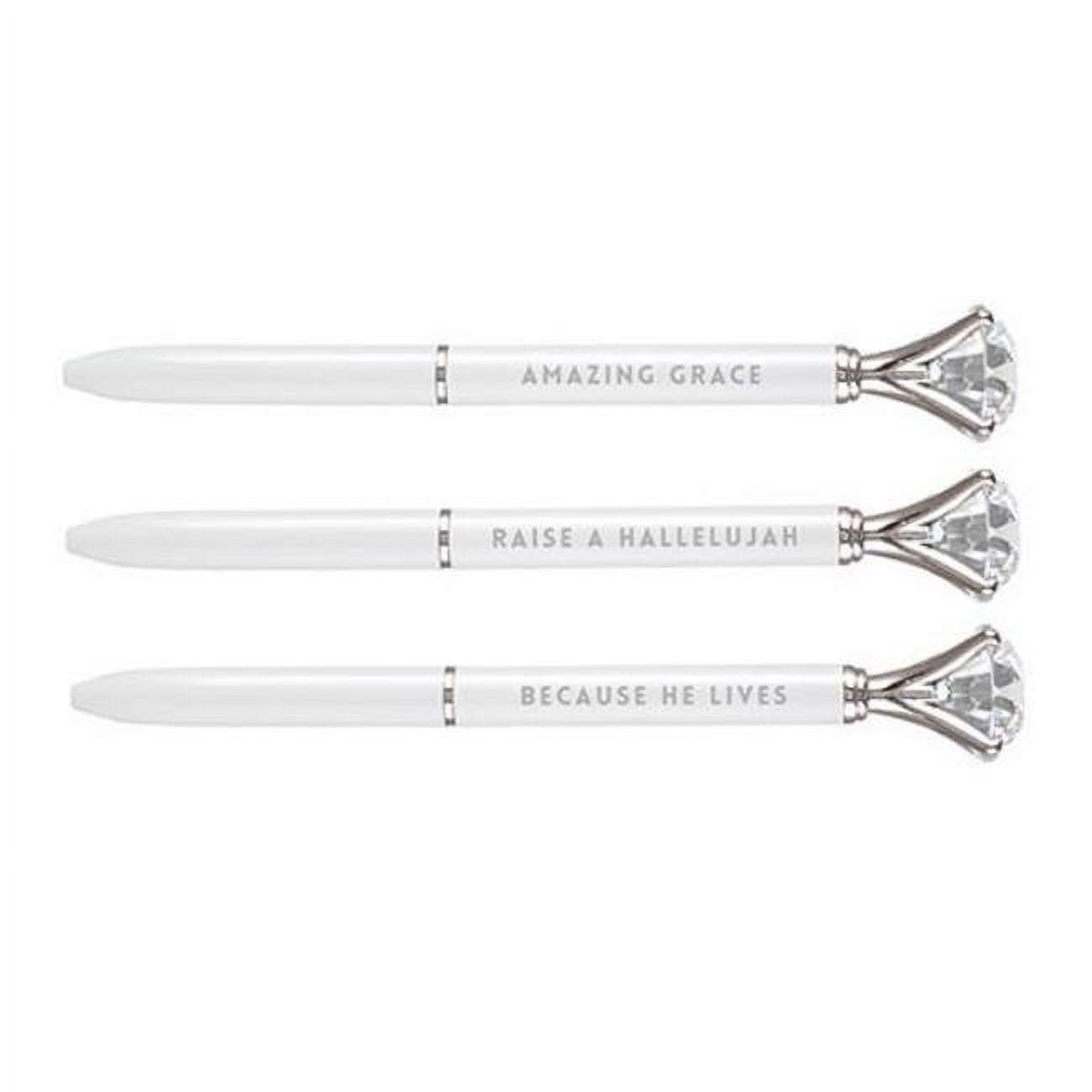 20912X Gem Pen with Assorted Phrases, White