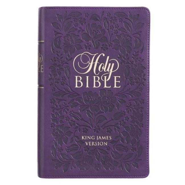 LuxLeather Indexed KJV Giant Print Bible, Purple