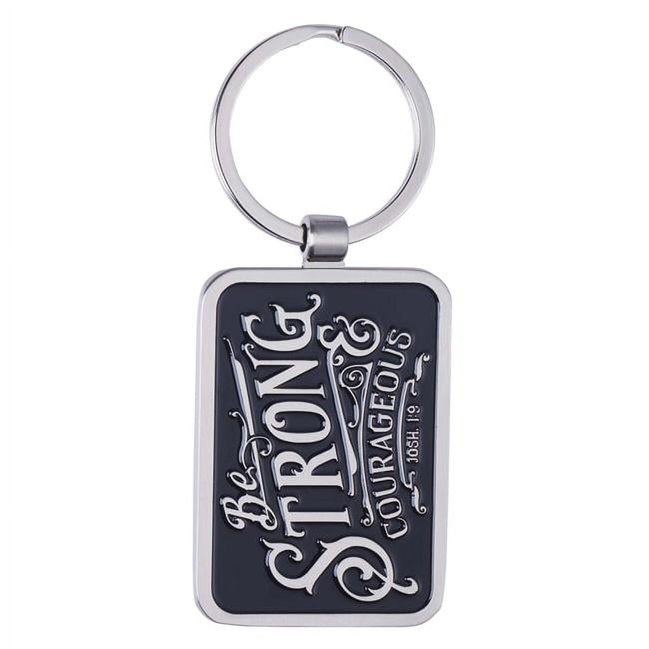 Picture of Christian Art Gifts 169332 Be Strong & Courageous Keyring with Gift Tin