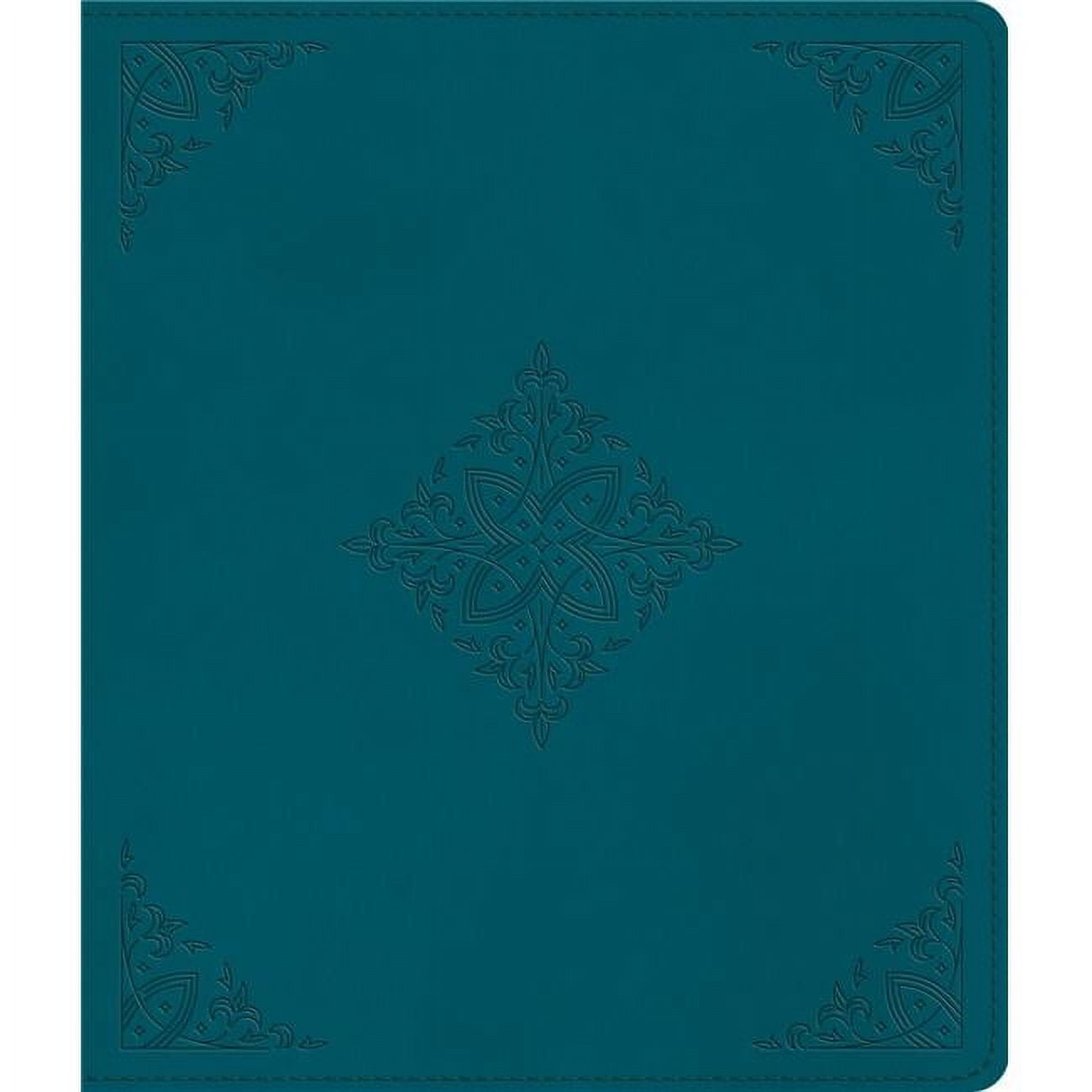 6.25 x 7.25 in. ESV Journaling Bible, Deep Teal, Fleur-De-Lis Design Trutone