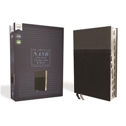 262325 Bonded Leather Indexed NASB Thinline Bible, Black