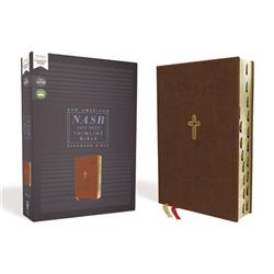 Leathersoft Indexed NASB Thinline Bible, Brown