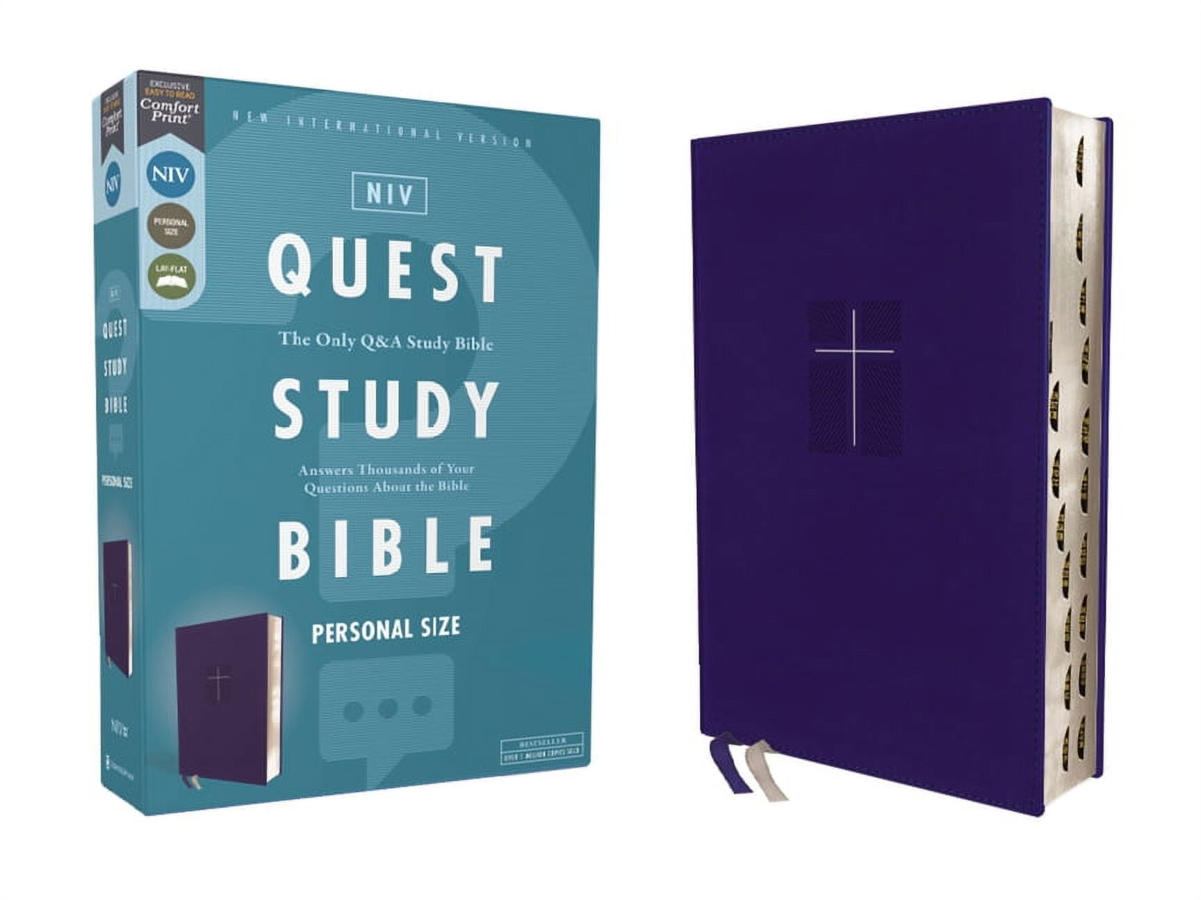 245452 Personal Size NIV Quest Study Bible - Blue Leathersoft Indexed