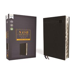NASB Thinline Bible & Large Print Leathersoft Indexed, Black