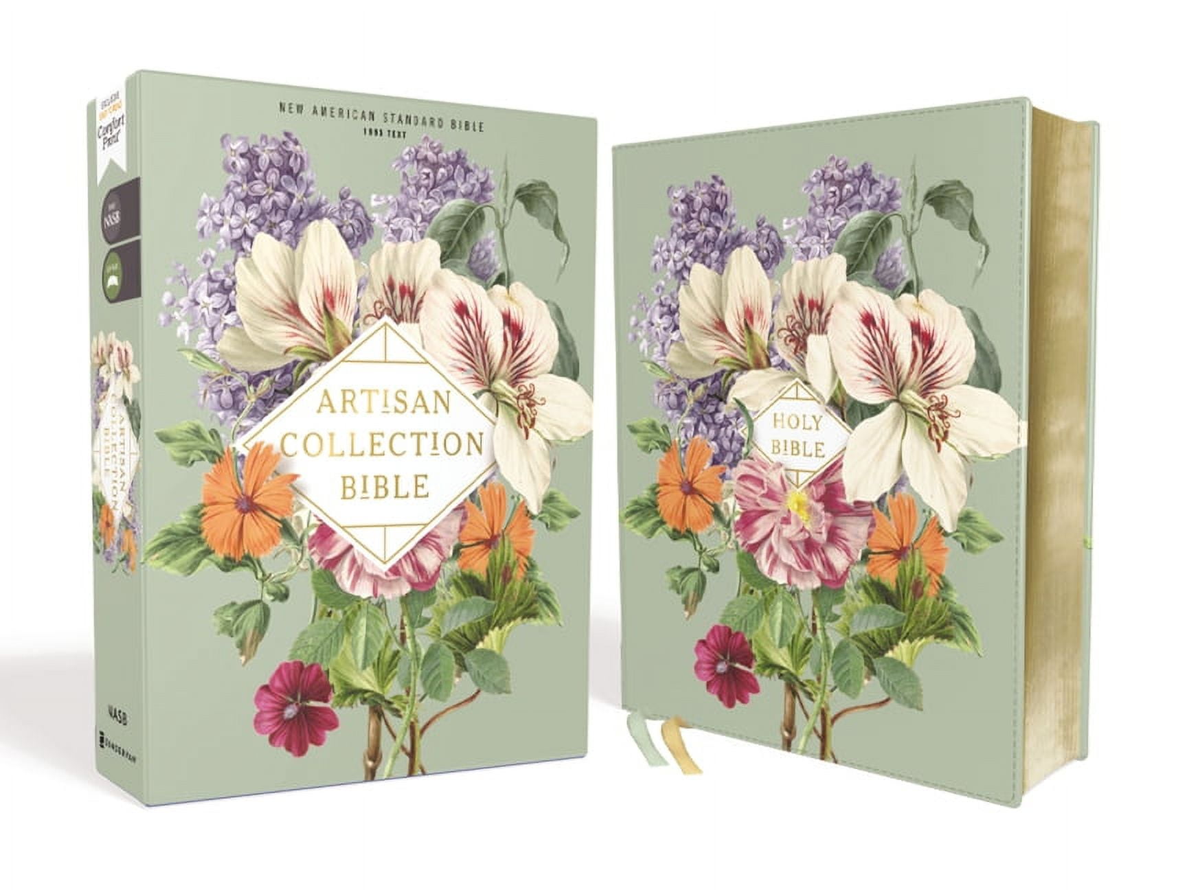 NASB Artisan Collection Bible, Sage Floral - Leathersoft