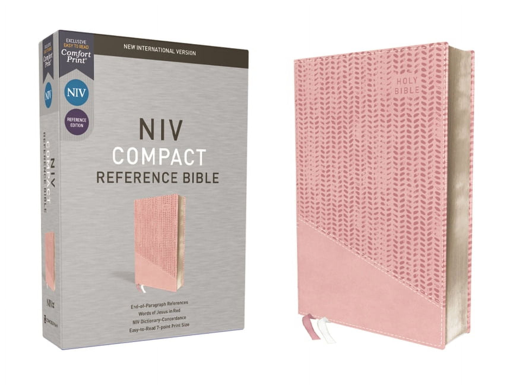 NIV Compact Reference Bible with Comfort Print-Leathersoft, Pink