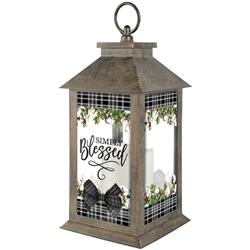Picture of Carson Home Accents 24876X 13 x 5.5 x 5.5 in. LED Candle & Timer-Simply Blessed Lantern
