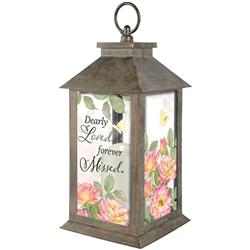 Picture of Carson Home Accents 248774 13 x 5.5 x 5.5 in. Lantern with LED Candle & Timer&#44; Dearly Loved
