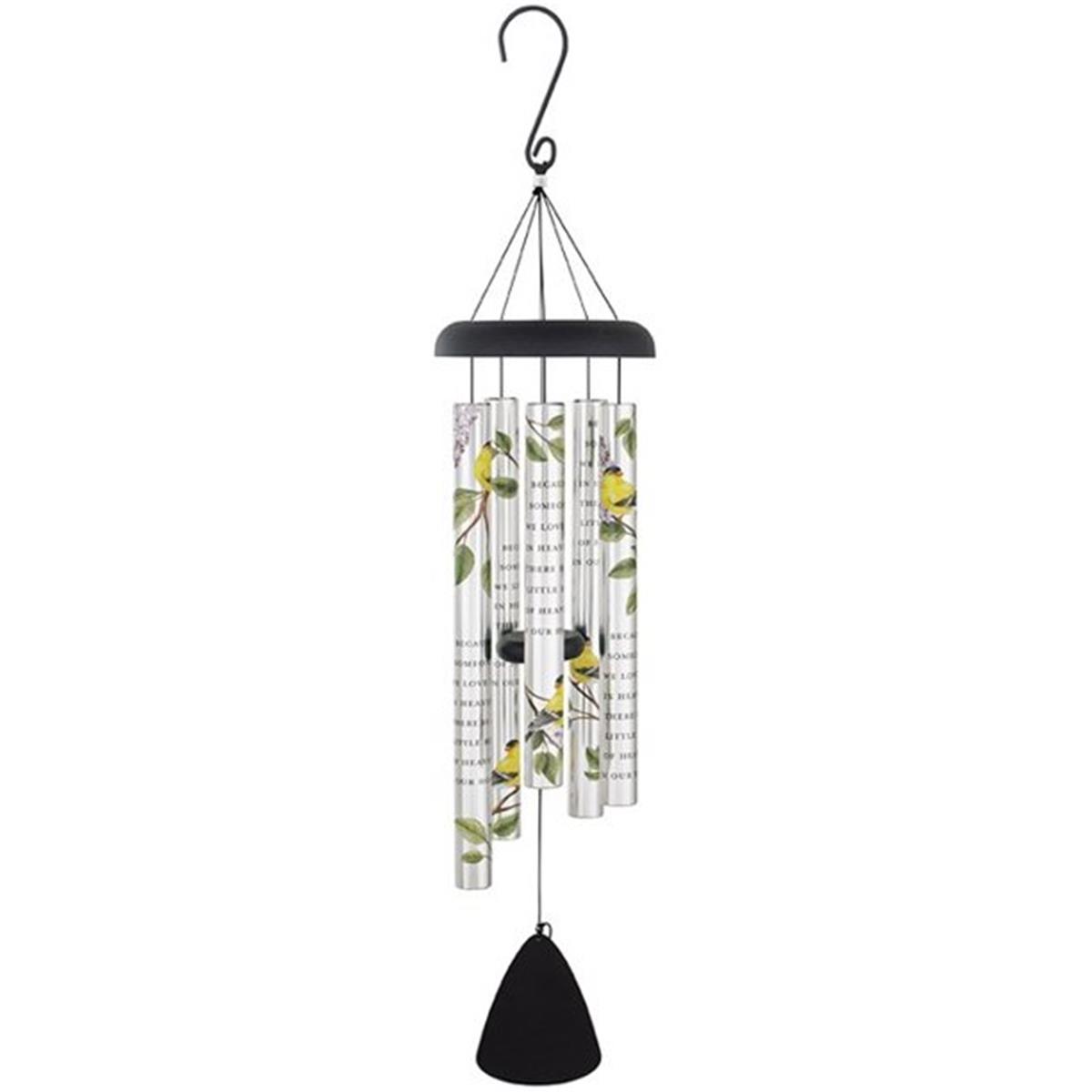 Picture of Carson Home Accents 140276 38 in. Picturesque Sonnet-Home & Family Wind Chime&#44; Black