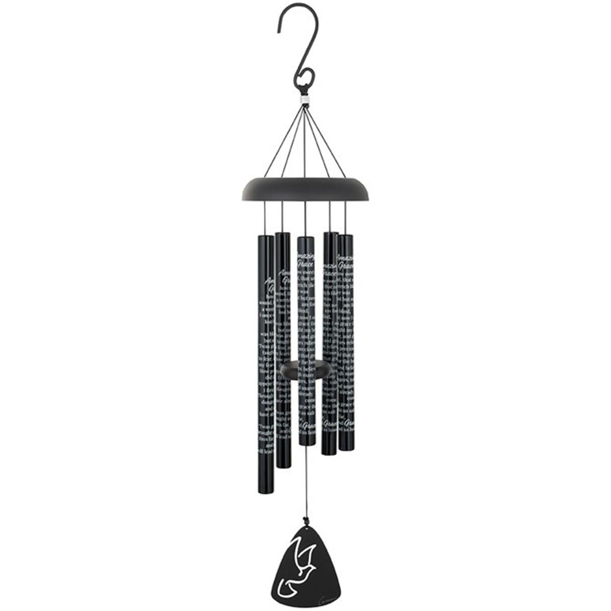 Picture of Carson Home Accents 272738 30 in. Wind Chime&#44; Black - Sonnet-Amazing Grace
