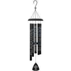 44 in. Black Wind Chime - Sonnet Lords Prayer - Durable Aluminum