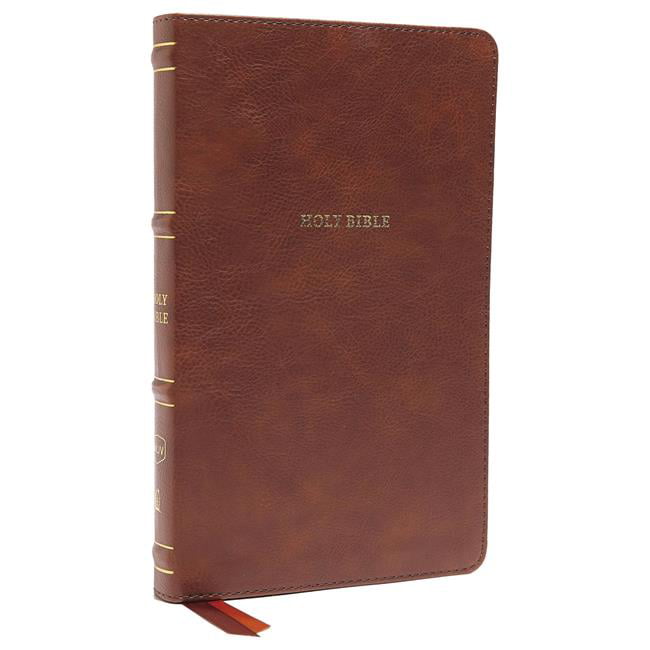 159011 NKJV Thinline Bible, Brown Leathersoft