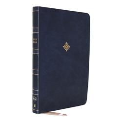 262141 NKJV Center-Column Giant Print Reference Bible, Blue Leathersoft