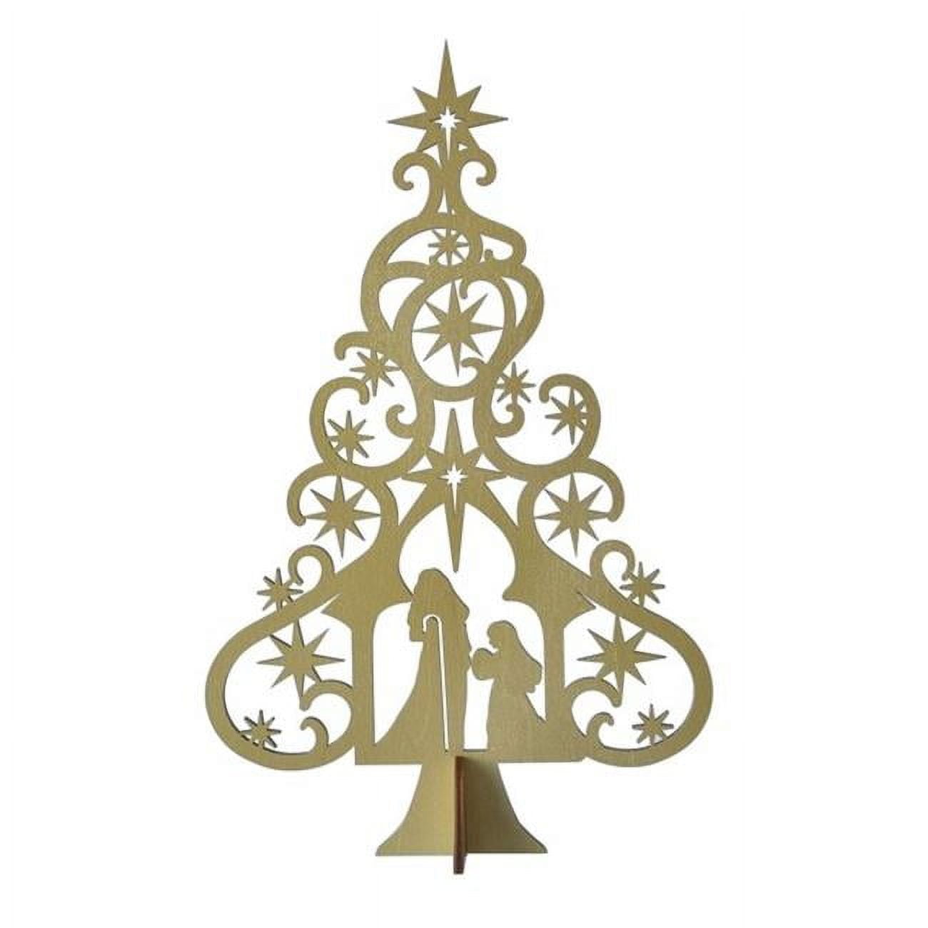 Picture of Ganz USA 256591 9.88 x 3.38 x 15.75 in. Nativity Tree&#44; Gold