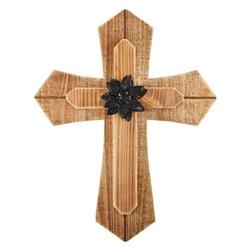 Picture of CB Gift 247408 14 x 18 in. Wall Cross - Layered with Flower