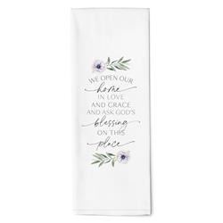 Picture of P. Graham Dunn 270942 16 x 28 in. We Open Our Home In Love Tea Towel, White