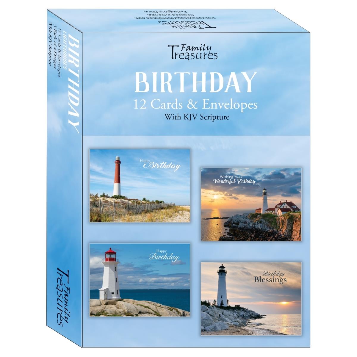 22479X Boxed - Card Birthday-Lighthouses - Box of 12