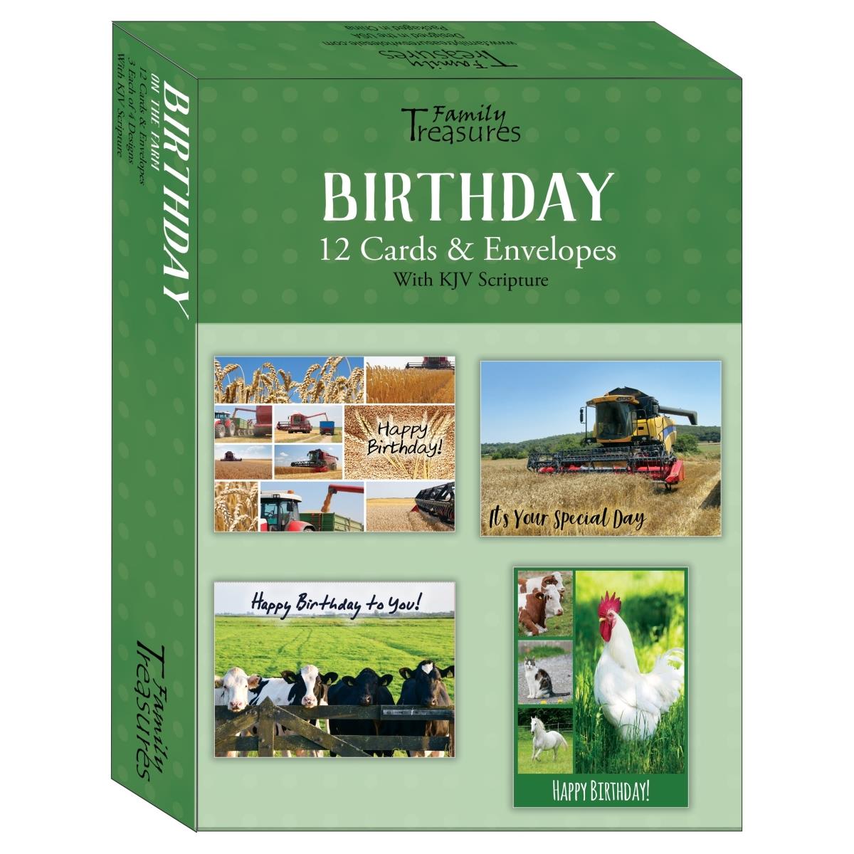 22480X Boxed - Card Birthday-On the Farm - Box of 12