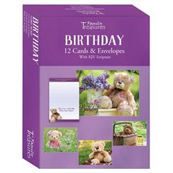 22489X Boxed - Card Birthday-Teddy Bears - Box of 12