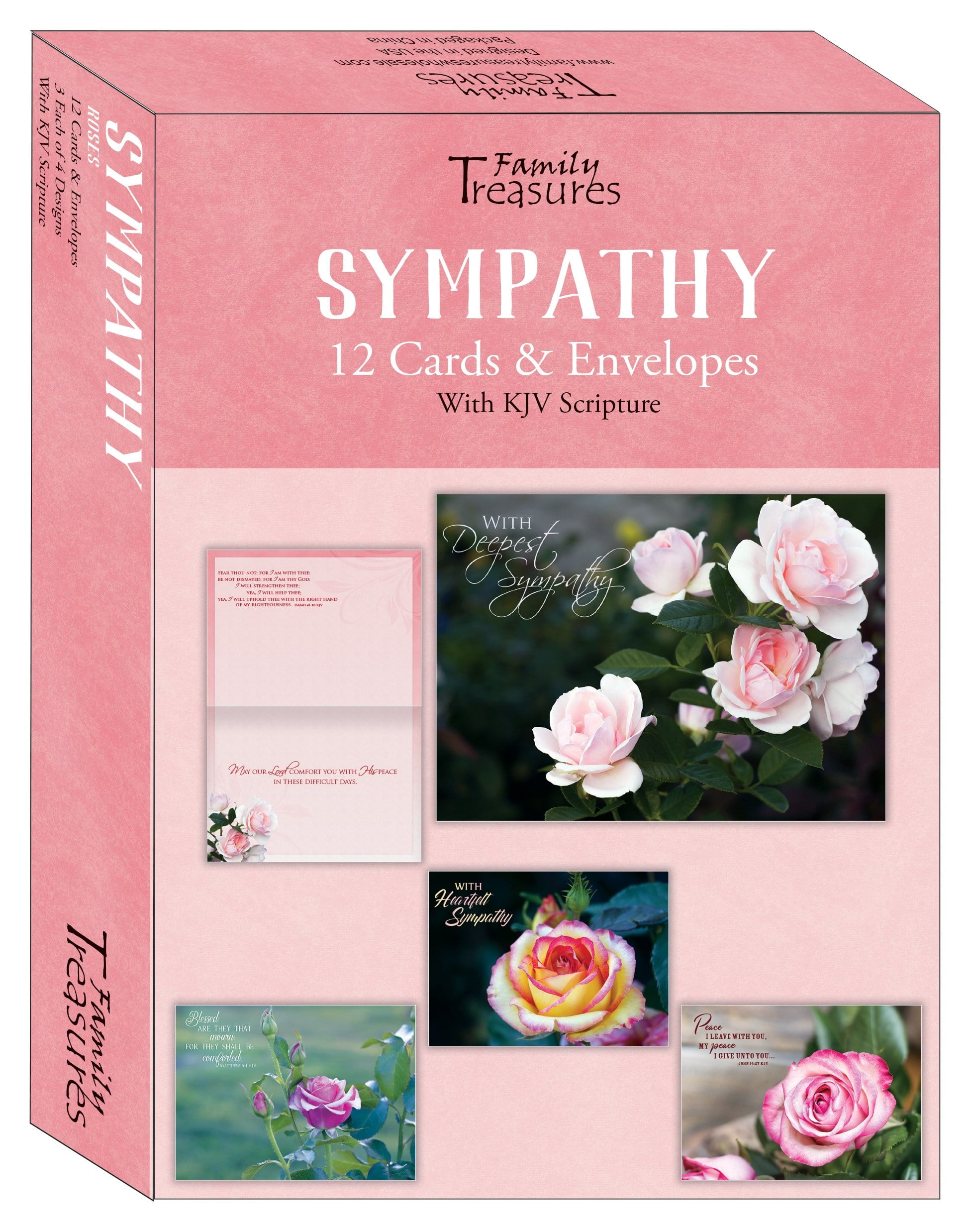 Boxed - Card Sympathy-Roses - Box of 12