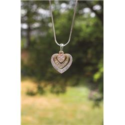 Pendant Heart Tri Color Necklace