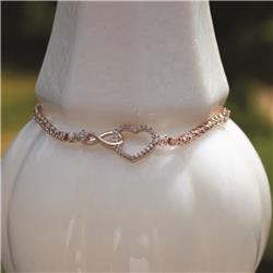 Infinity Heart Rose Bracelet