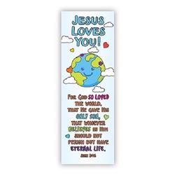 Picture of CB Gift 170245 Bible Basics Bookmark - Jesus Loves You & Globe - Pack of 10