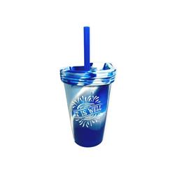 Picture of Swanson Christian Supply 248742 16 oz Silicone Cup with Lid & Straw&#44; It Is Well