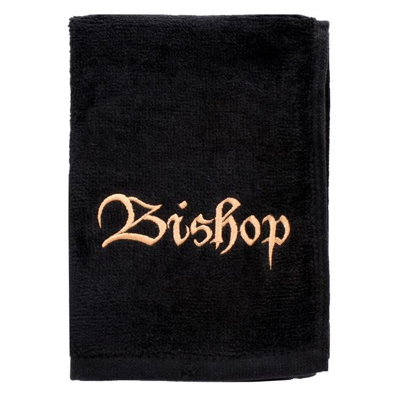 Picture of Swanson Christian Supply 272268 Towel - Bishop-Black with Gold Lettering