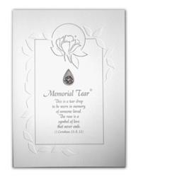 Picture of CA Gift 242963 Memorial Tear Sympathy Card with Pewter Pin