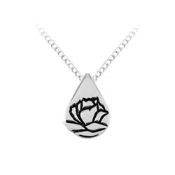 Picture of CA Gift 22760X Memorial Tear Engraved Rose Pendant with Chain&#44; Sterling Silver - 18 in.